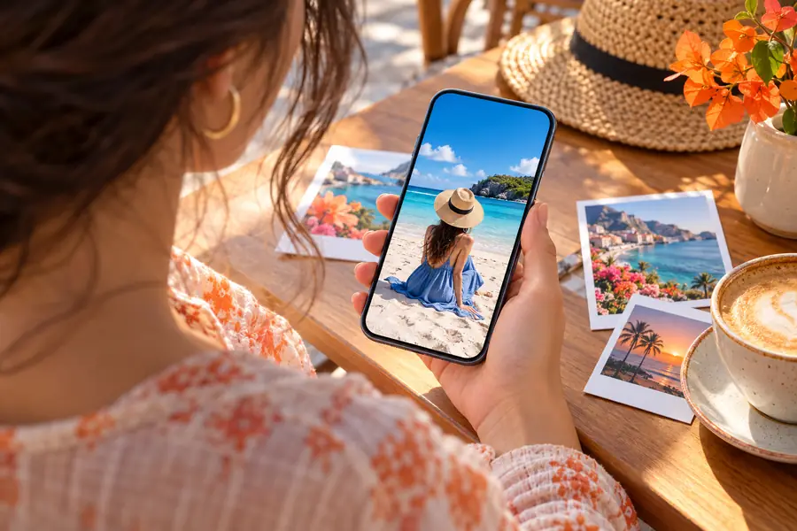 Illustrative AI photo-editing image for iPhone guidance